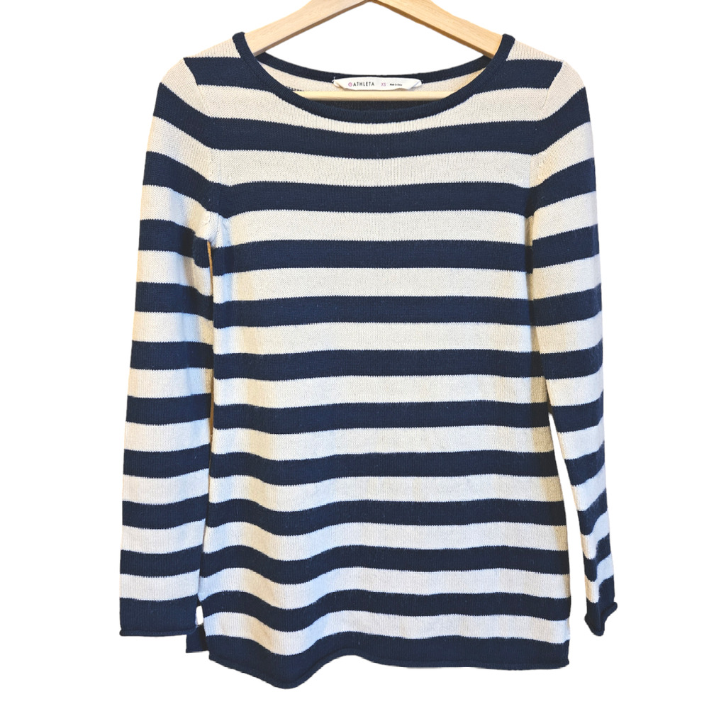 Athleta Cashmere Sweater Backcountry Striped Sweater XSmall